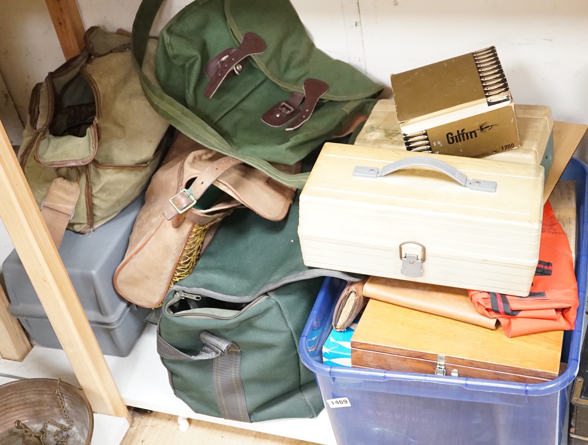 A quantity of fly-fishing equipment including two Hardy's reels